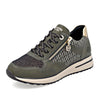 Remonte Ladies Green and Gold Sneakers