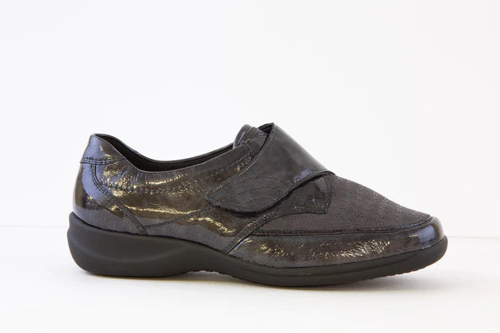 Grey Leather Stretch Waldlaufer Millu Shoes