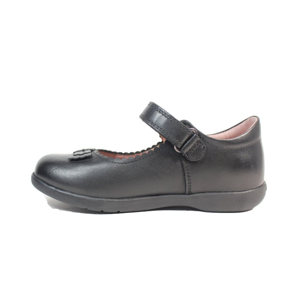 Geox Black Leather Girls School Shoes - Main Image