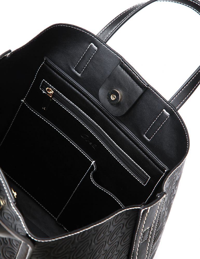 Black ashley handbag inside view