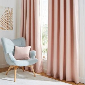 Soft Pink 'Hugo' Blackout Ring Top Curtains