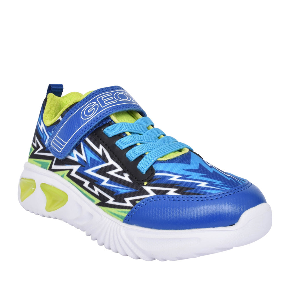 Geox Royal Blue and Lime Light Up Trainers