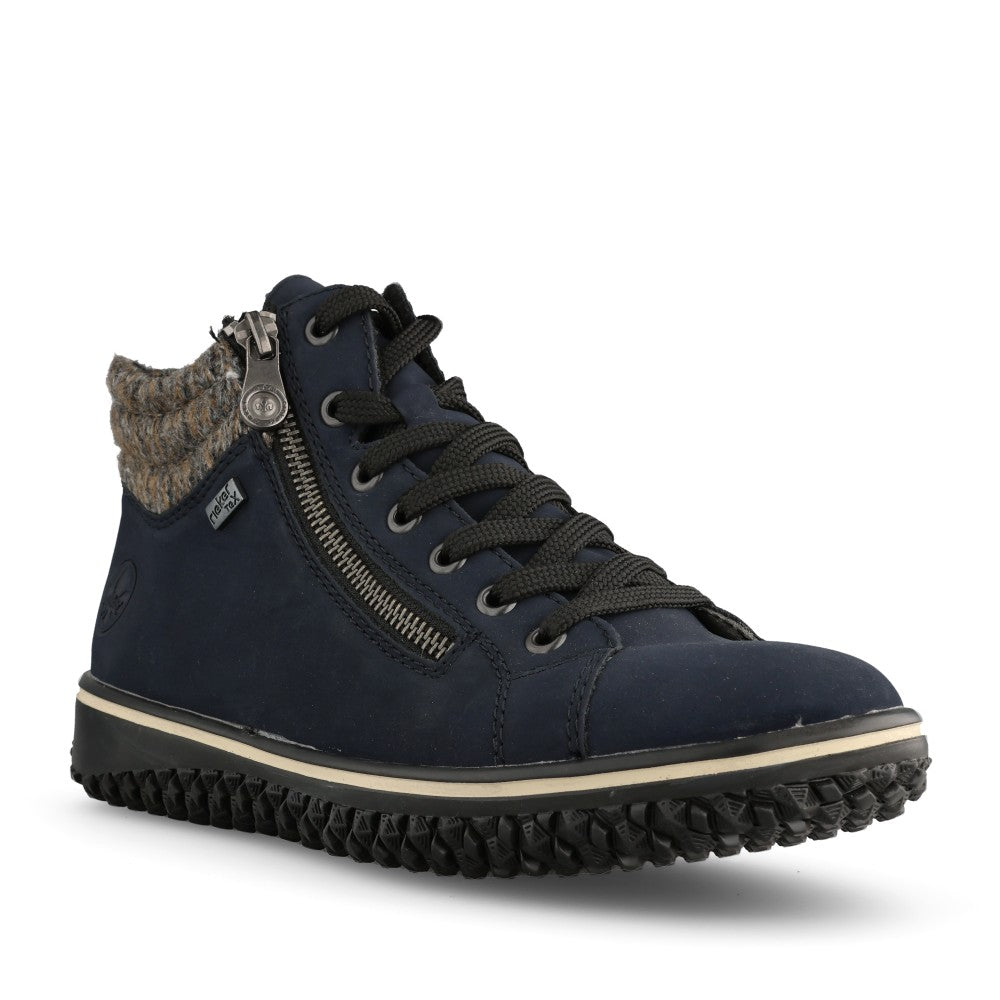 Rieker Ladies Navy Blue Waterproof Ankle Boots