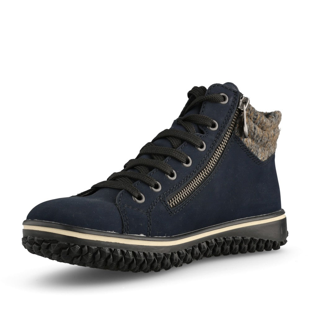 Rieker Ladies Navy Blue Waterproof Ankle Boots