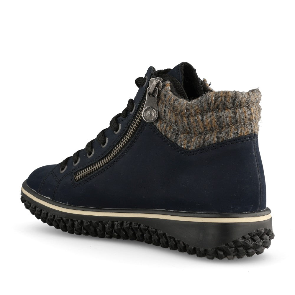 Rieker Ladies Navy Blue Waterproof Ankle Boots