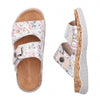 Rieker Ladies Beige Multi-Colour Floral Mule Sandals