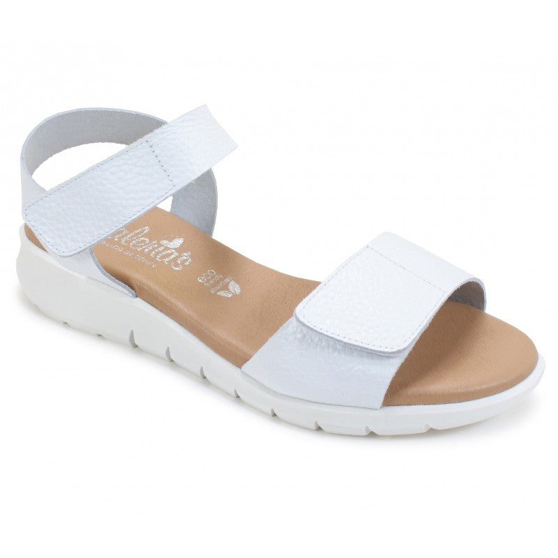 Valeria's White Leather Comfort Sandals