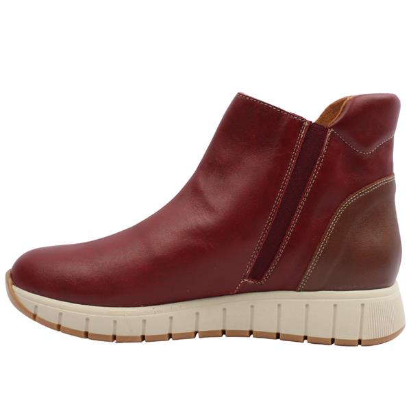 Valeria's Ladies Bordeaux Leather Ankle Boots