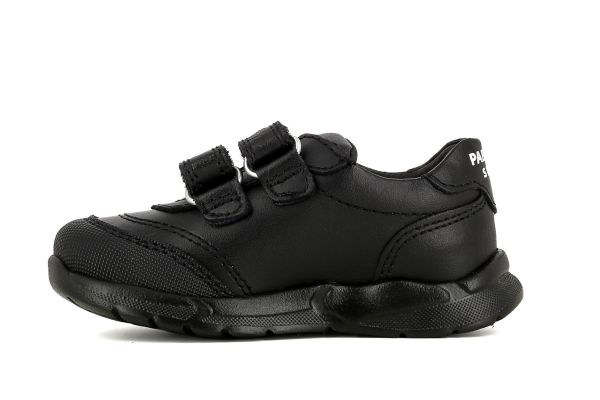 Pablosky Black School Shoes with a Rubber Sole and Velcro Fastening
