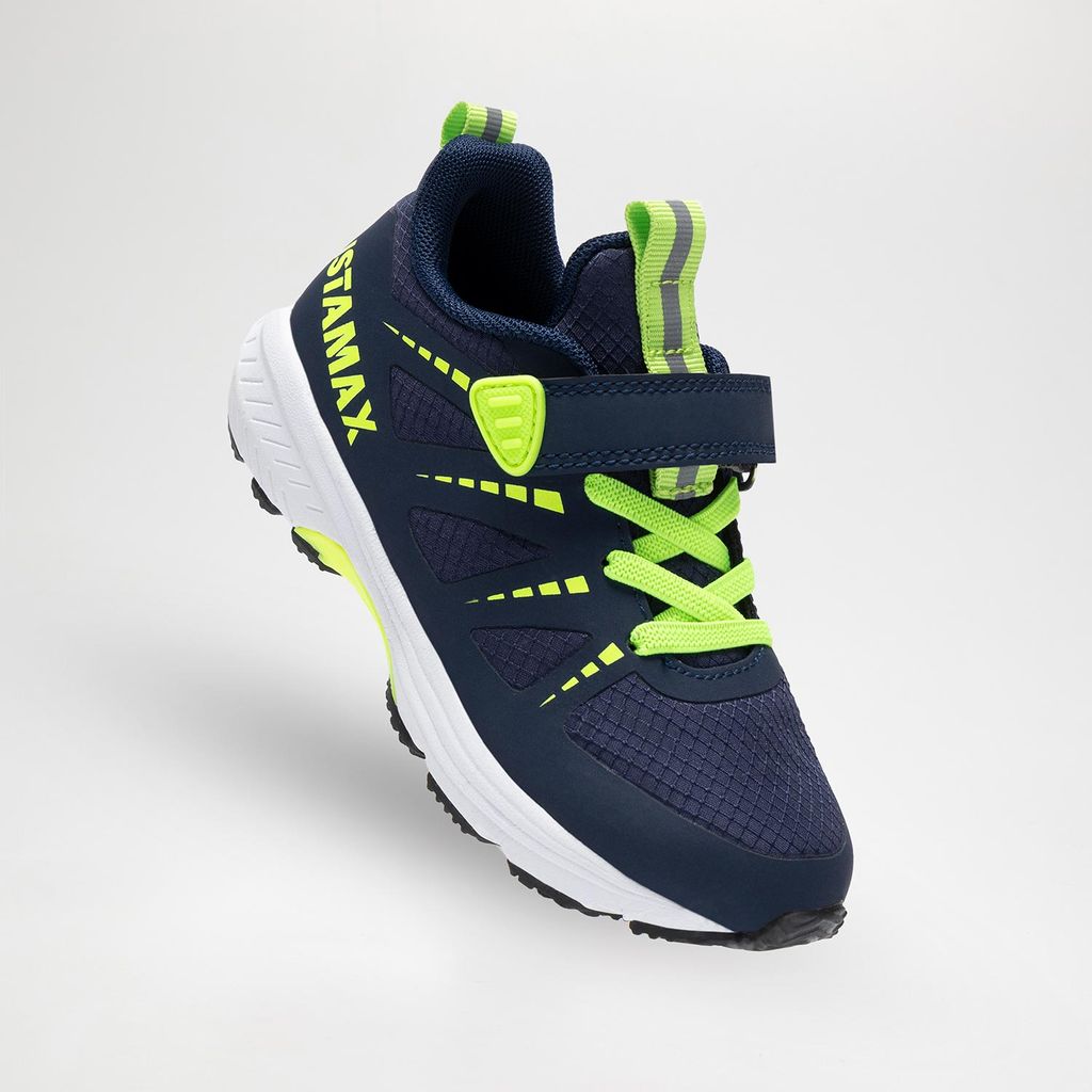Istamax Boys Navy and Neon Green Trainers