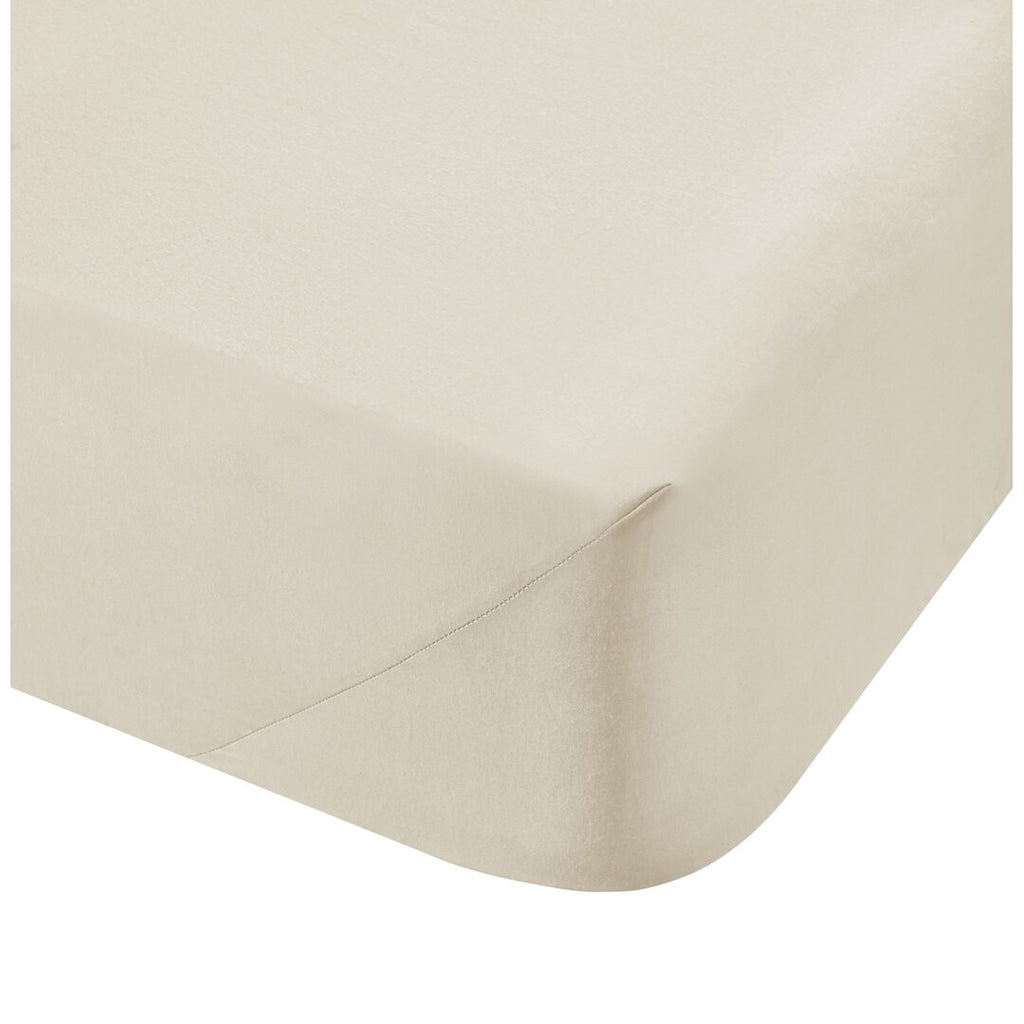 400 Thread Count Oyster Cotton Sateen Bianca Fitted Sheet