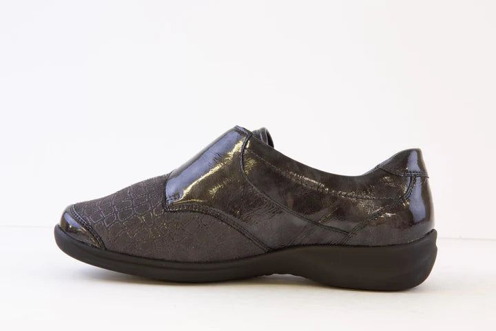 Waldlaufer Millu Grey Leather Stretch Shoes