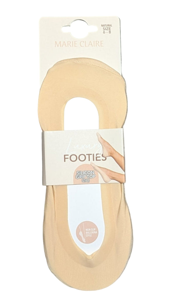 Marie Claire Luxury Footies- Natural 2 Pair Pack