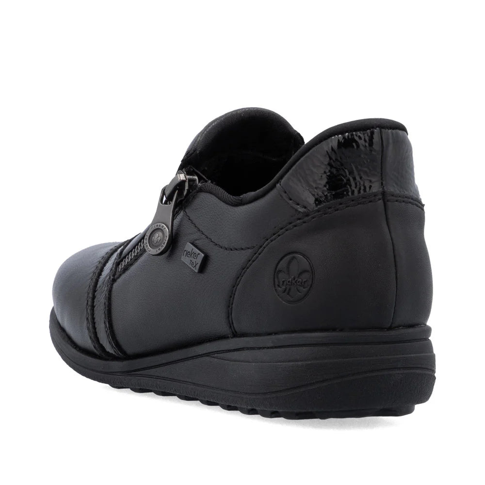 Rieker Ladies Black Leather Waterproof Shoes