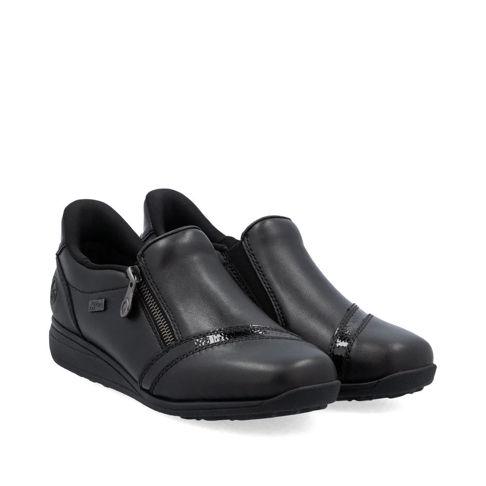 Rieker Ladies Black Leather Waterproof Shoes