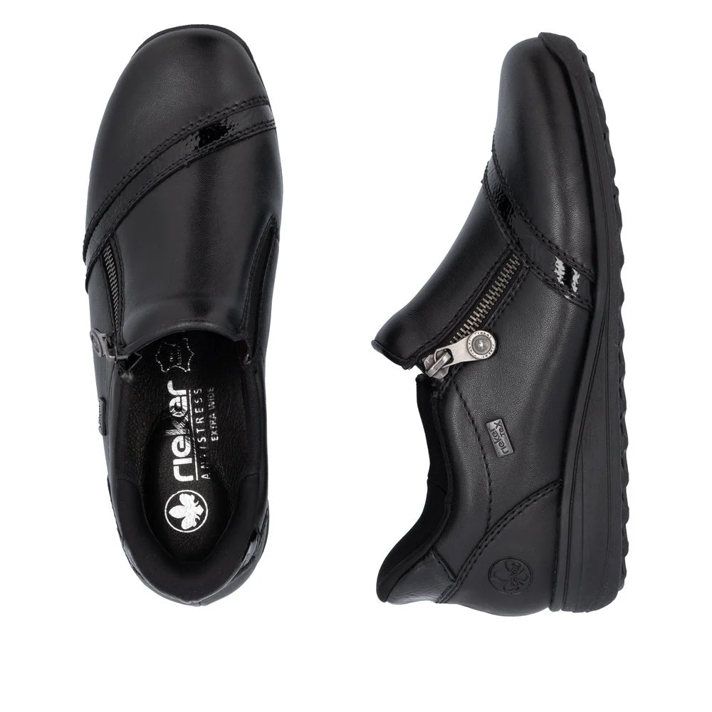 Rieker Ladies Black Leather Waterproof Shoes