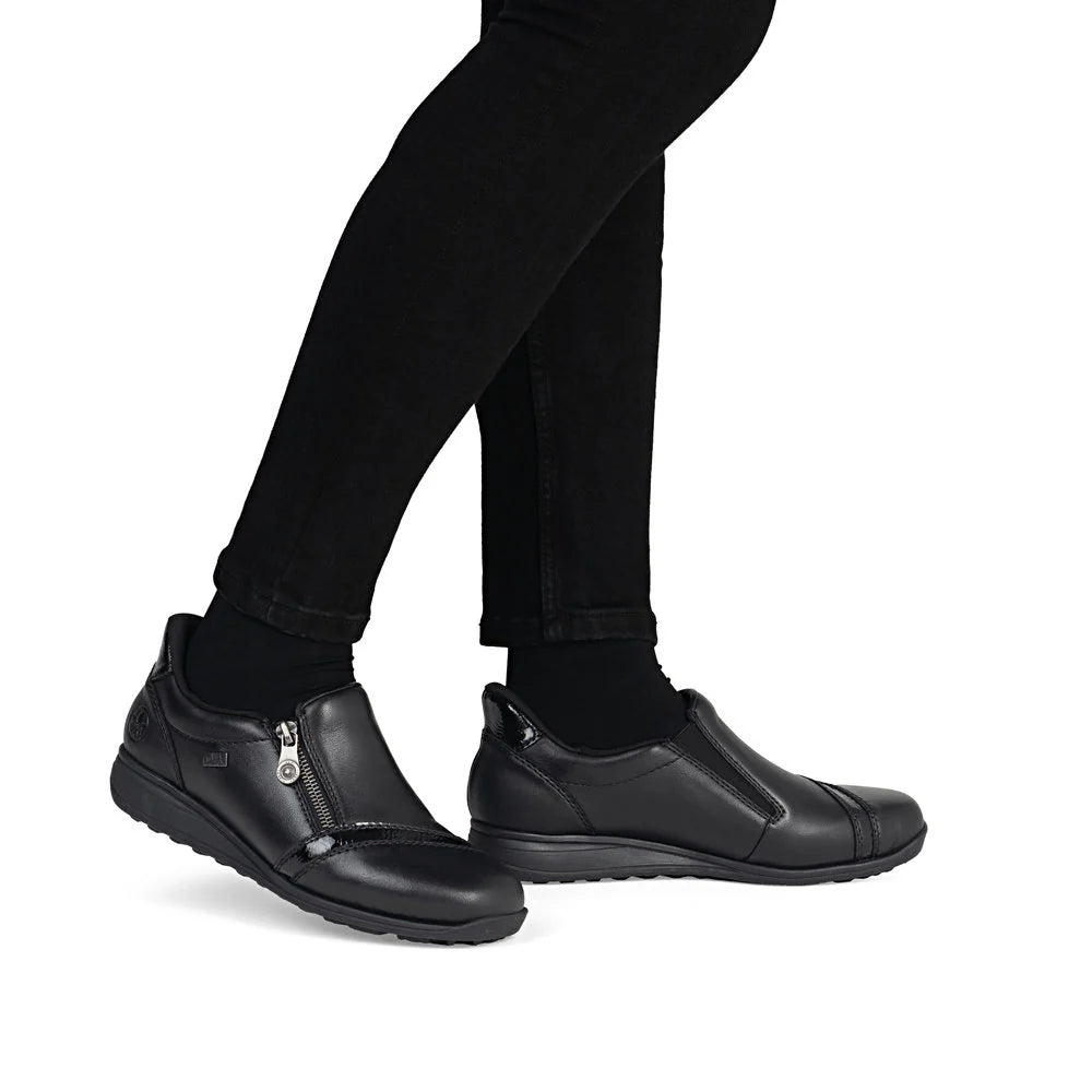 Rieker Ladies Black Leather Waterproof Shoes
