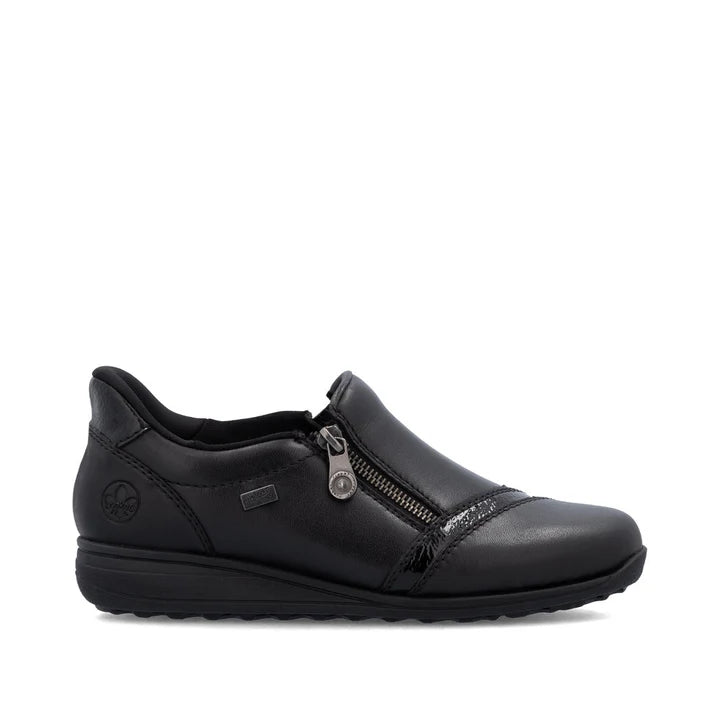 Rieker Ladies Black Leather Waterproof Shoes