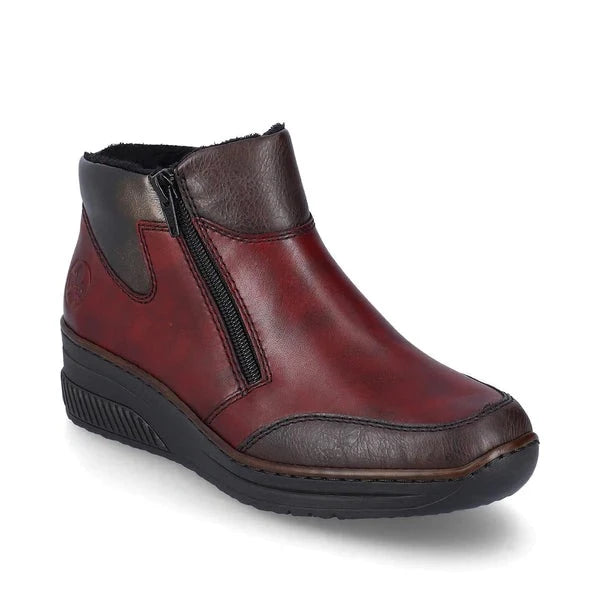 Rieker Red and Brown Leather Boots