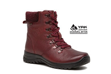 G Comfort Waterproof Red Leather Walking Boots