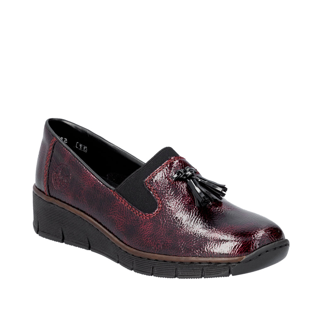 Rieker Burgundy Ladies Slip-on Shoes