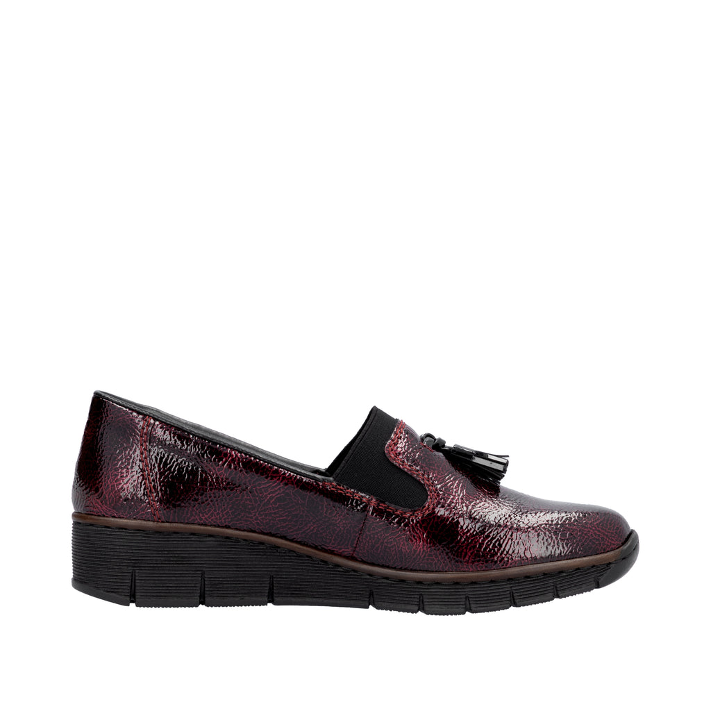 Rieker Burgundy Ladies Slip-on Shoes