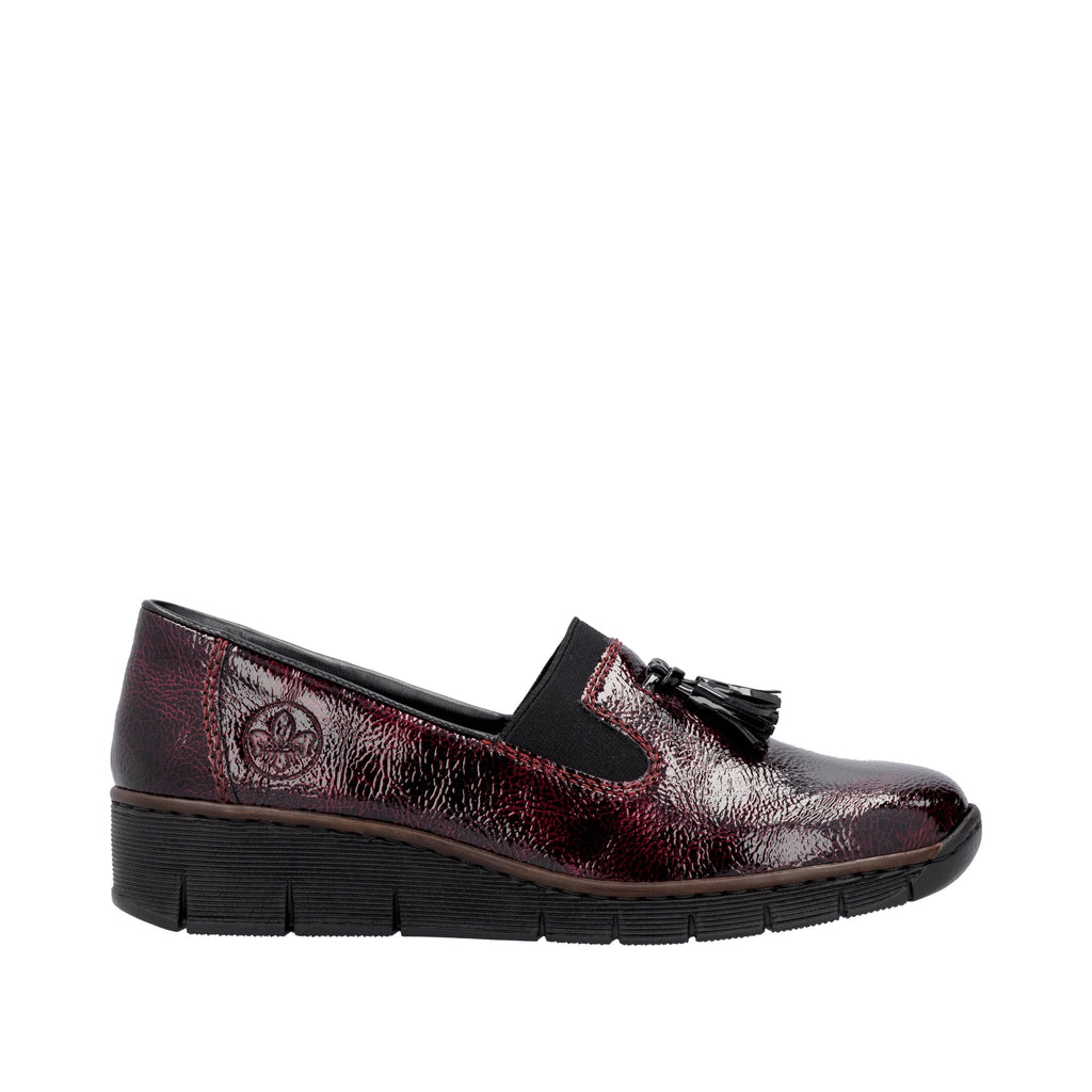 Rieker Burgundy Ladies Slip-on Shoes