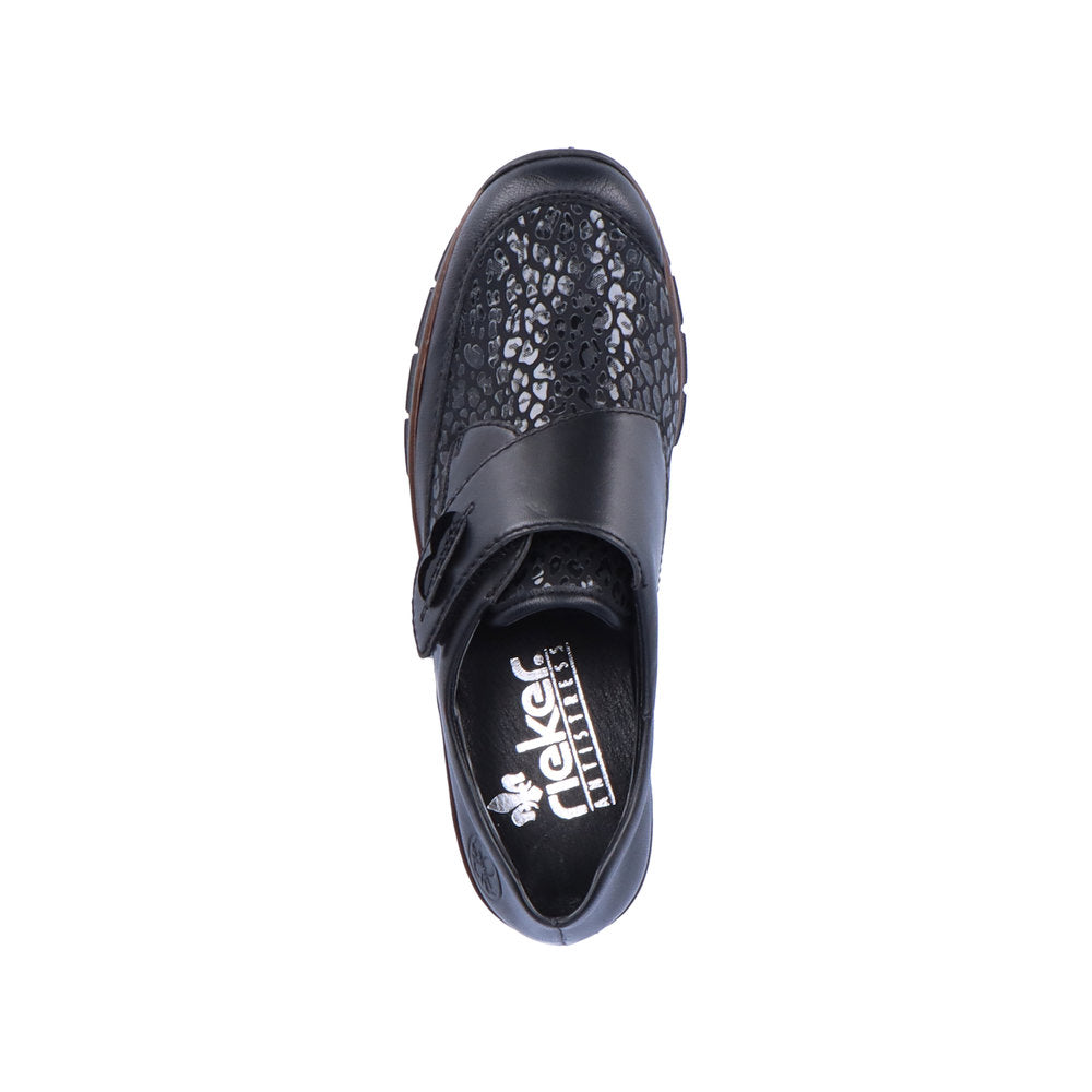 Rieker Black Shoe with Animal Print