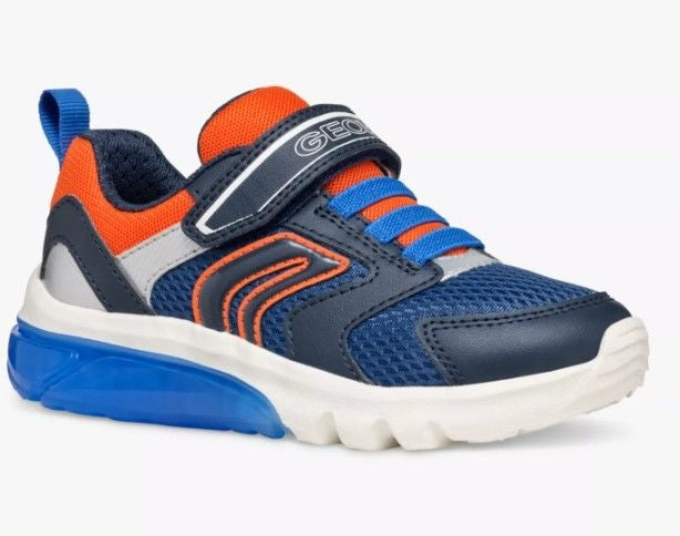 Geox Royal Navy and Orange Trainers