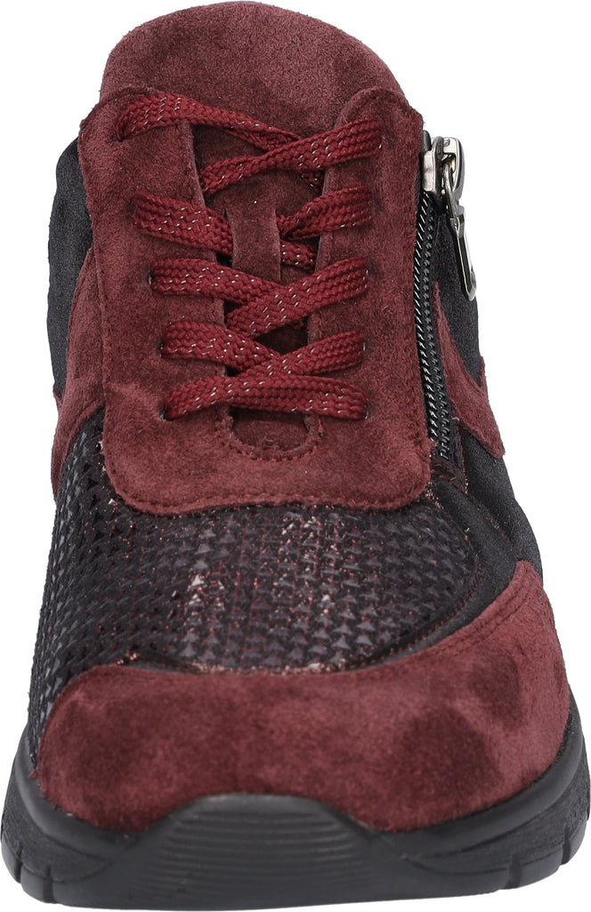 Waldlaufer Ladies Burgundy Suede Leather Sneakers