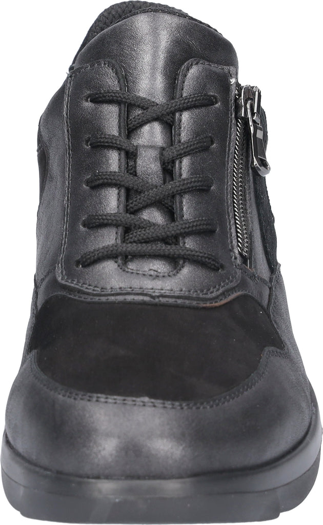 Waldlaufer Ladies Black Leather and Suede Trainers