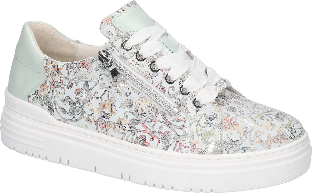 Waldlaufer Ladies Floral Leather Sneakers