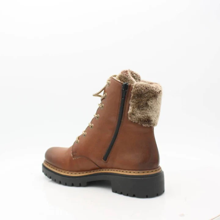 Rieker Brown Fur Lined Ladies Ankle Boots