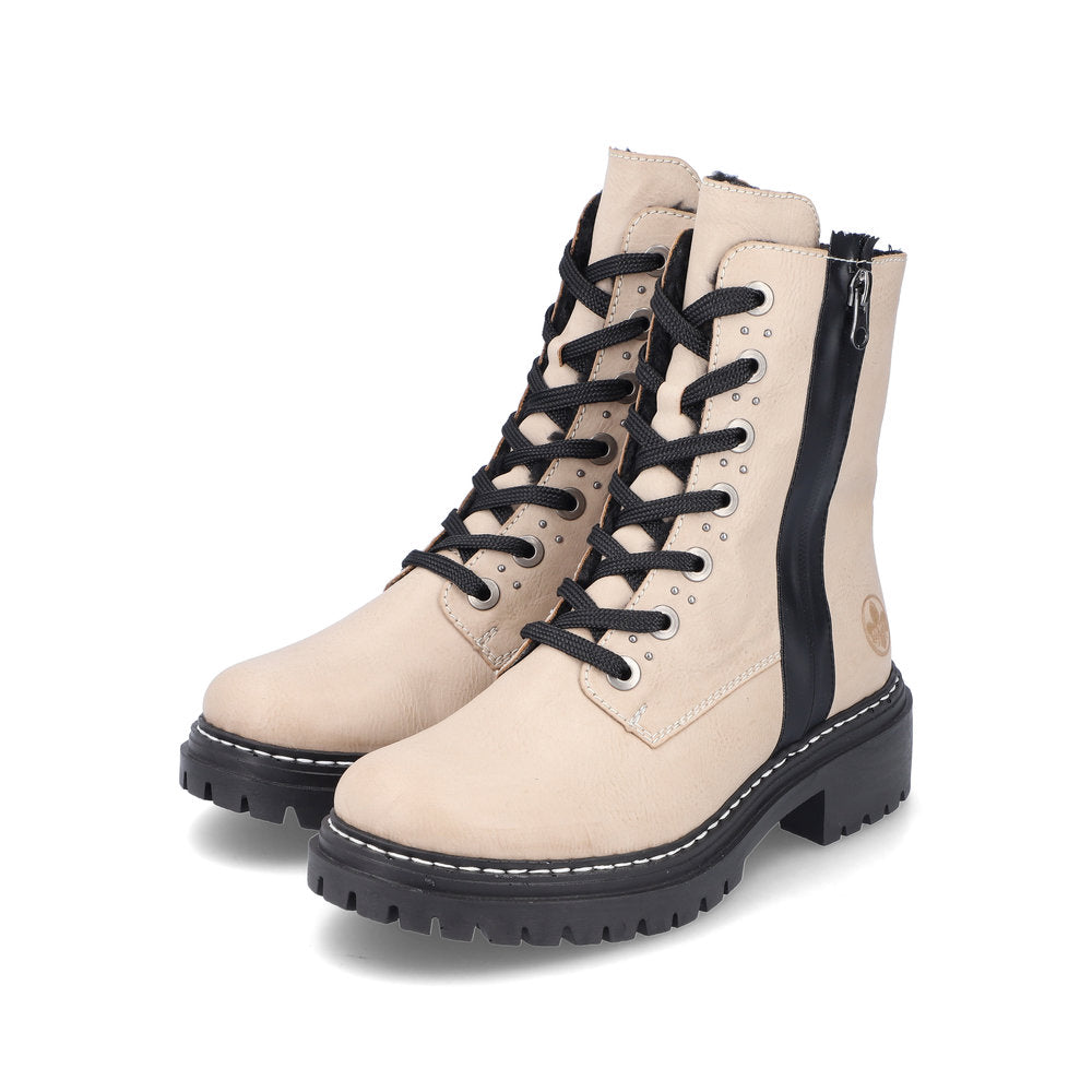 Rieker Cream Ankle Boots