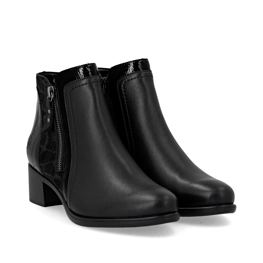 Remonte Ladies Black Leather Ankle Boots