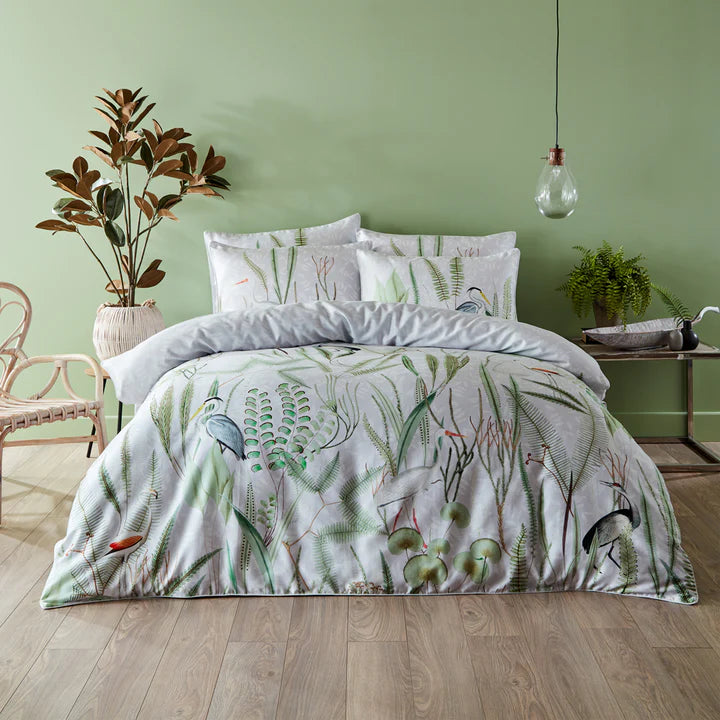 Aaliyah Botanical 200 thread Cotton Sateen Piped Duvet Cover