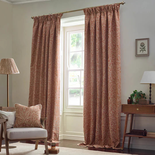 Acorn Tonal Matt Jacquard Brick Pencil Pleat Curtains