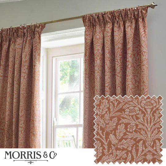 Acorn Tonal Matt Jacquard Brick Pencil Pleat Curtains