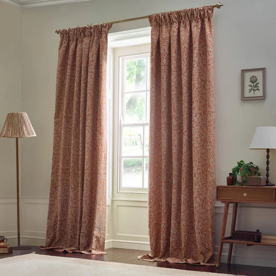 Acorn Tonal Matt Jacquard Brick Pencil Pleat Curtains