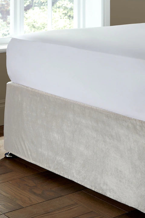 Catherine Lansfield Kingsley Cream Matt Velvet Bed Base Wrap