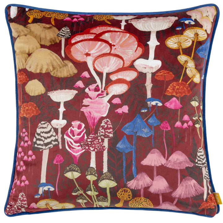 Amanita Burgundy Mushroom Cushion Cover