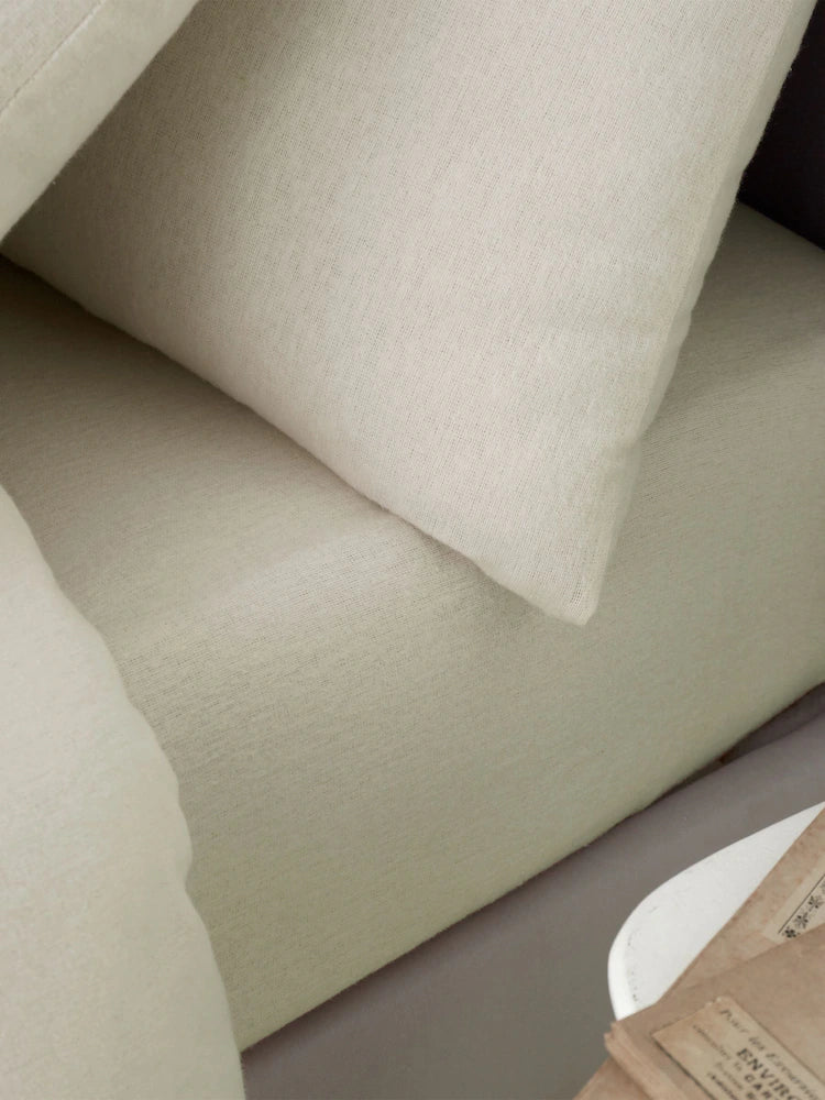 Catherine Lansfield Cream Brushed Cotton Sheets and Pillowcases