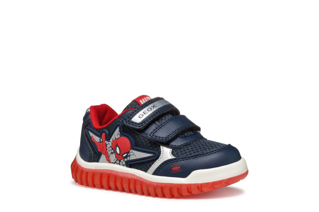 Geox Navy and Red Light-Up Spiderman Sneakers