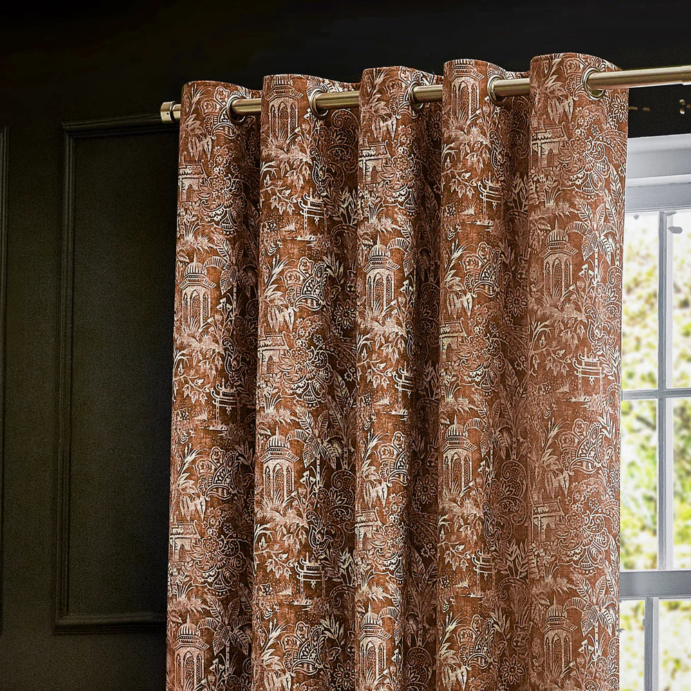 Wylder Bengal Amber Eyelet Curtains