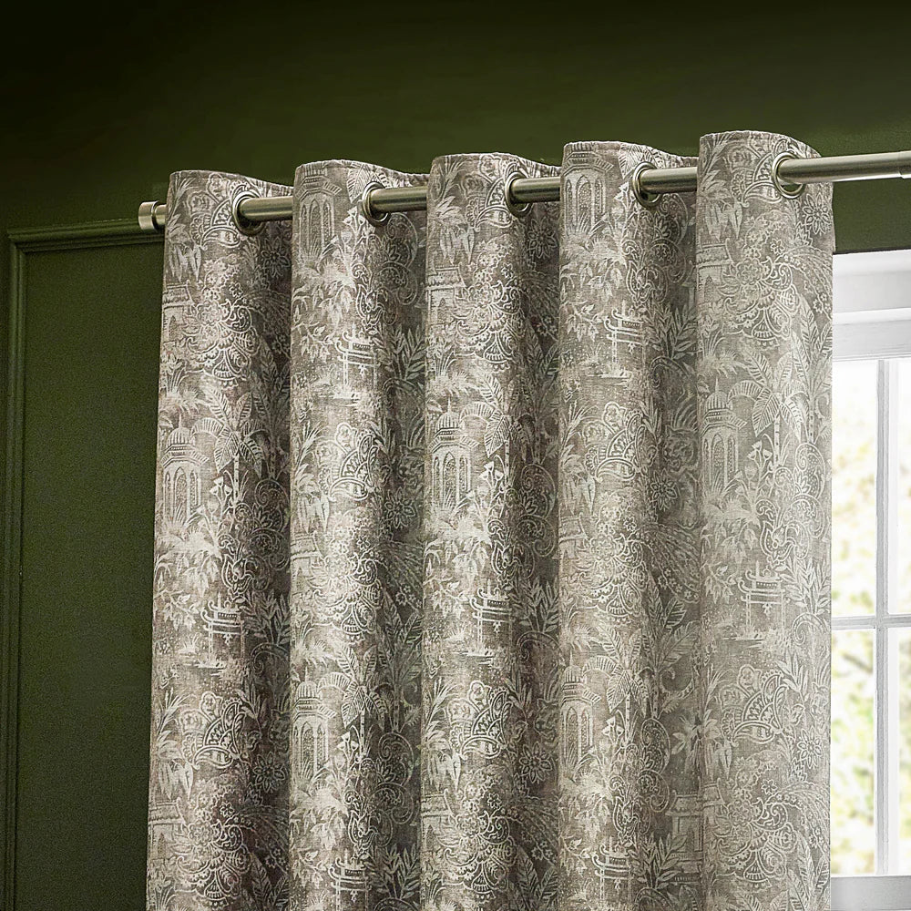 Wylder Bengal Linen Eyelet Lined Curtains