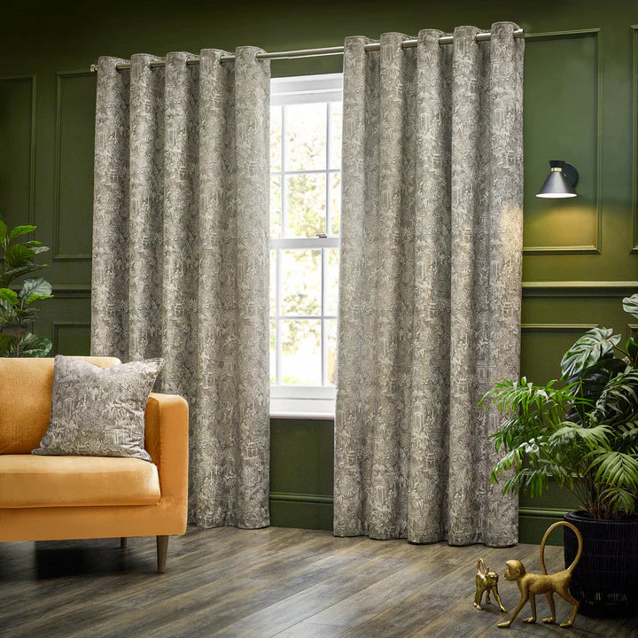 Bengal Eyelet Lined Curtains Sage