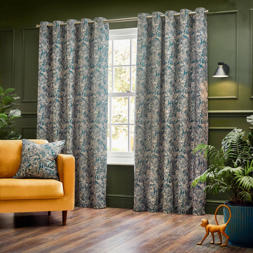 Wylder Bengal Wedgewood Eyelet Curtains 