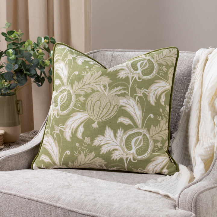 Chatsworth Heirloom Olive Piped Cushion