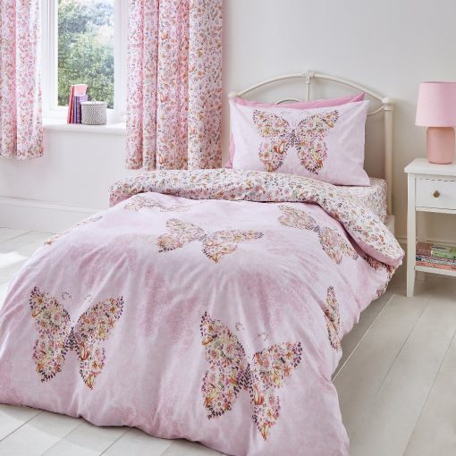 Catherine Lansfield Enchanted Butterfly Pink Duvet Set