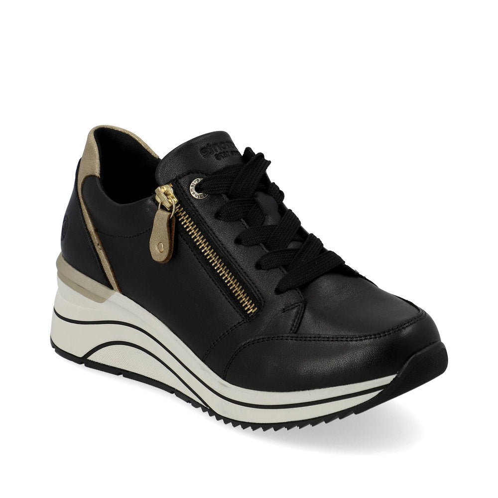 Remonte Black Wedge Trainers